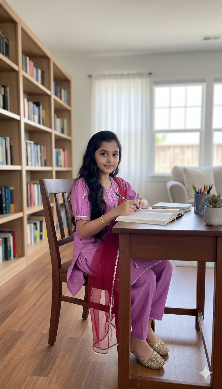 Elegant Pink Embroidered Kids Lawn Suit with Dupatta