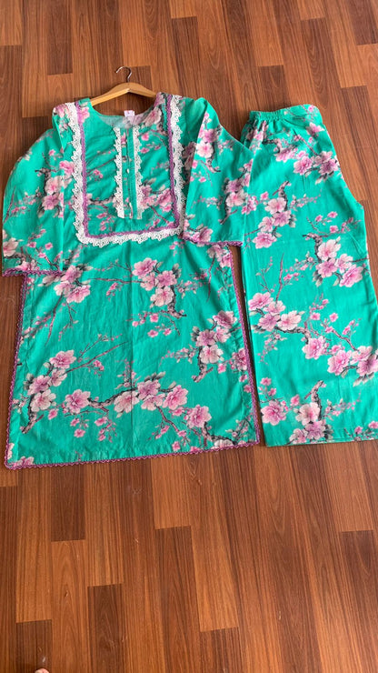Elegant Floral Lawn Suit for Women – Summer Pakistani Dress (2 Piece)