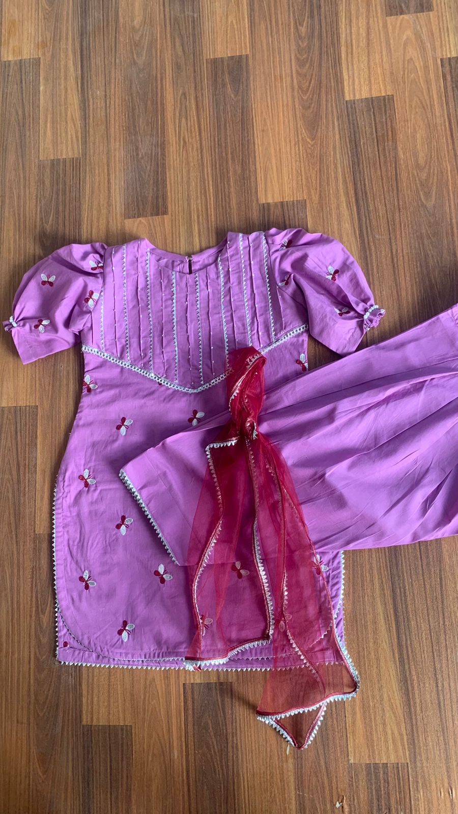Elegant Pink Embroidered Kids Lawn Suit with Dupatta