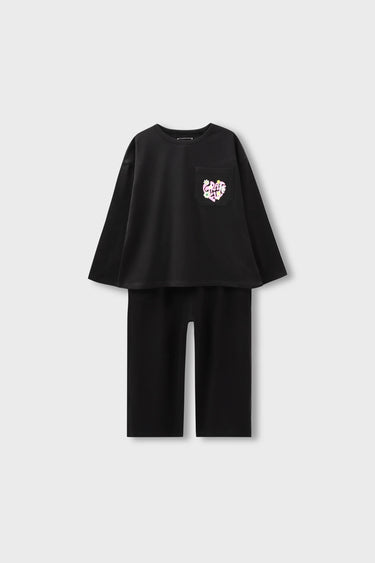 Floral Heart Jersey Co-ord Set