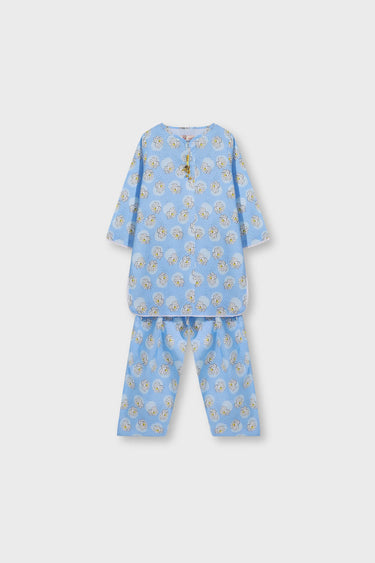 Sky Blossom Cotton Kurta Shalwar - 2pc